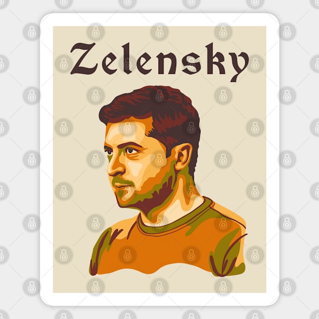 Volodymyr Zelensky Portrait Magnet by Slightly Unhinged